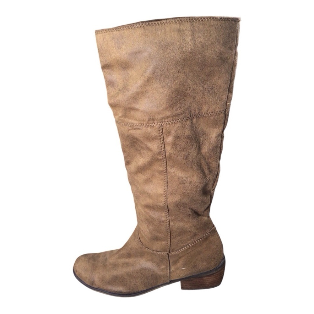 Carlos by Carlos Santana Boots Riding Mid Calf Faux Suede Distressed size 8.5